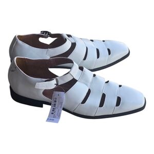 Stacy Adams Leather Sandals Sz 13M Calderon White City Men's New
